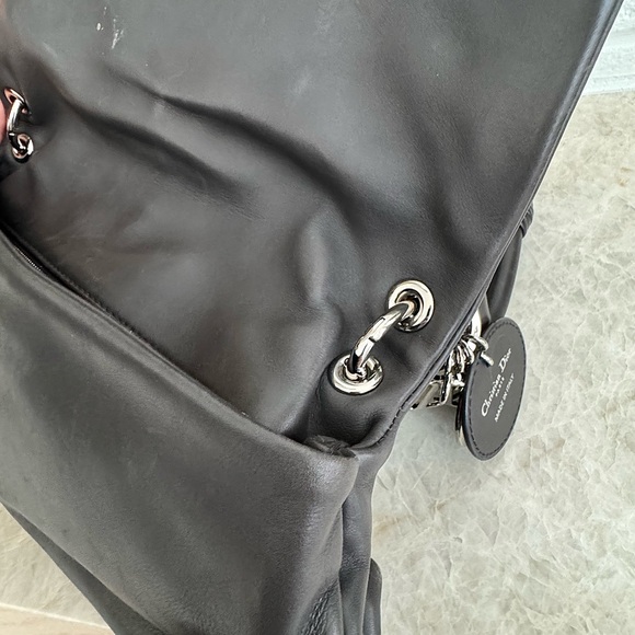 Christian Dior Dark Grey Leather Small Demi Lune Flap Bag - Picture 7 of 16